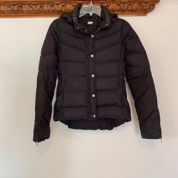 J. Crew Jackets & Blazers - J. Crew Black Button and Zip-up Puffy Jacket XS